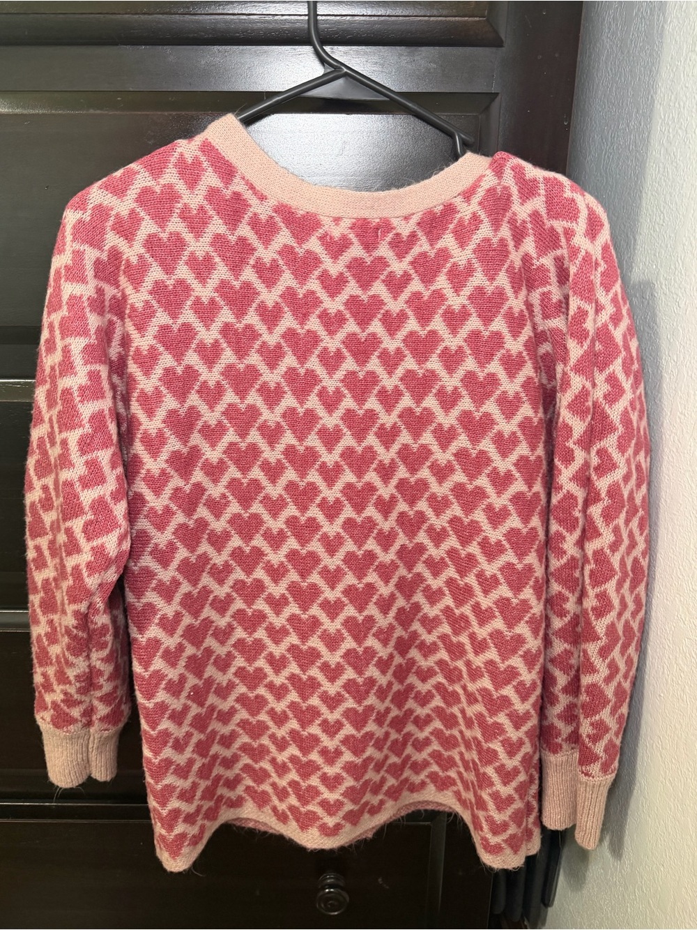 Maurices Pink Patterned Women's heart Valentine’s Day Sweater